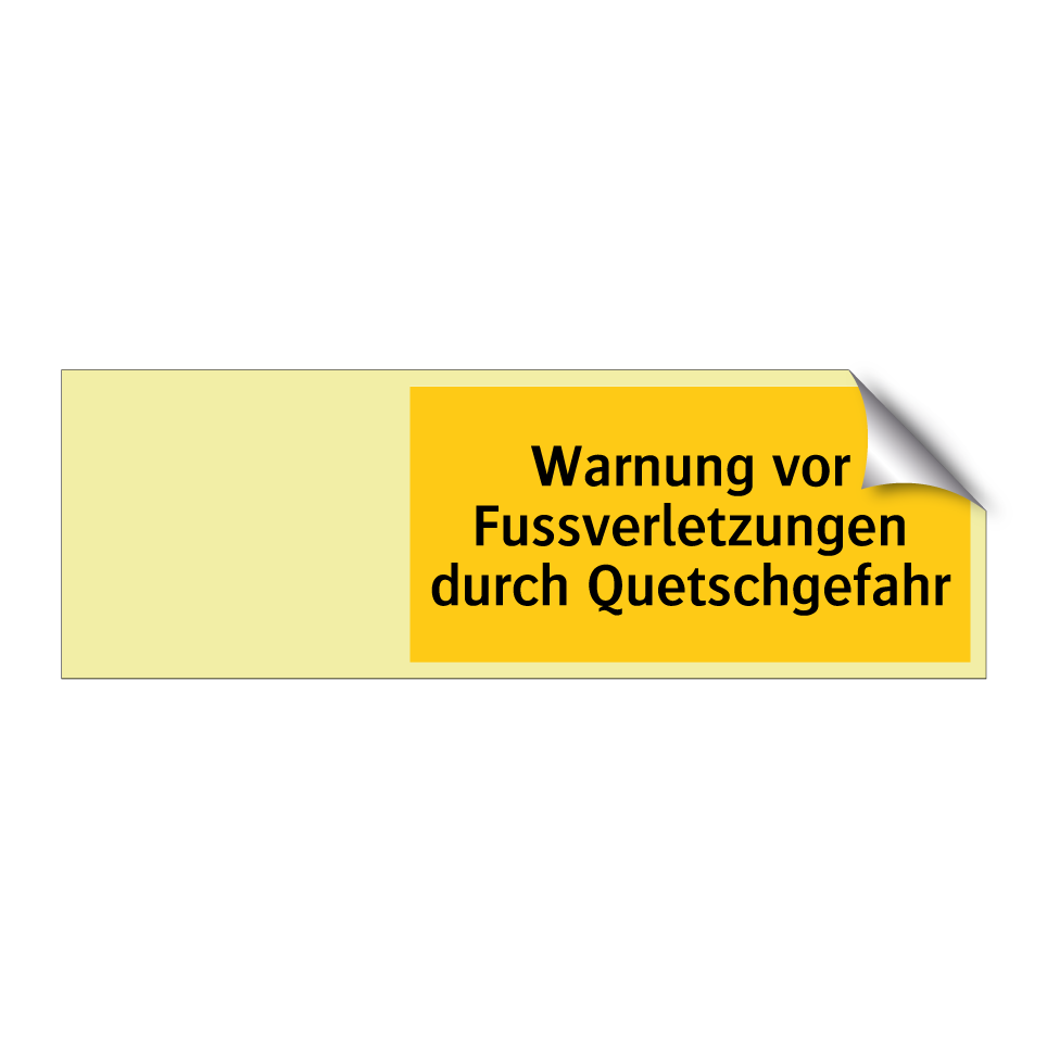 Warnung vor Fussverletzungen durch Quetschgefahr