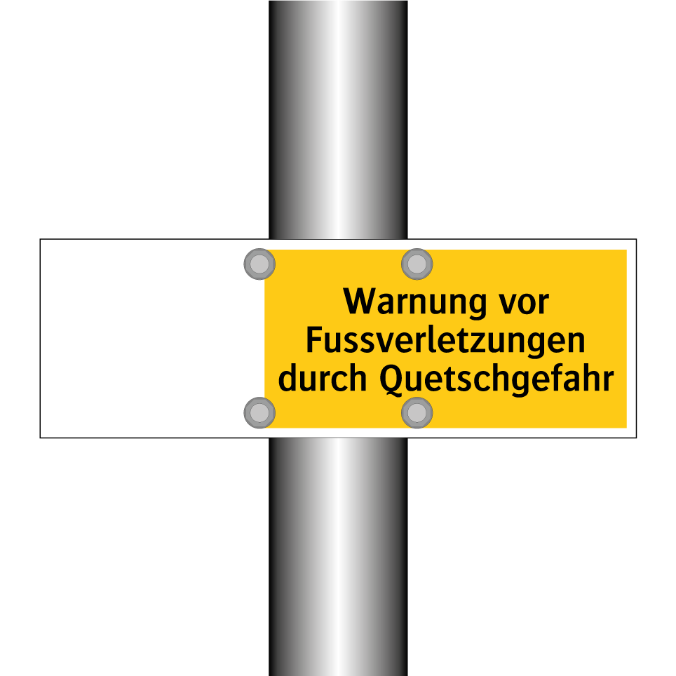 Warnung vor Fussverletzungen durch Quetschgefahr