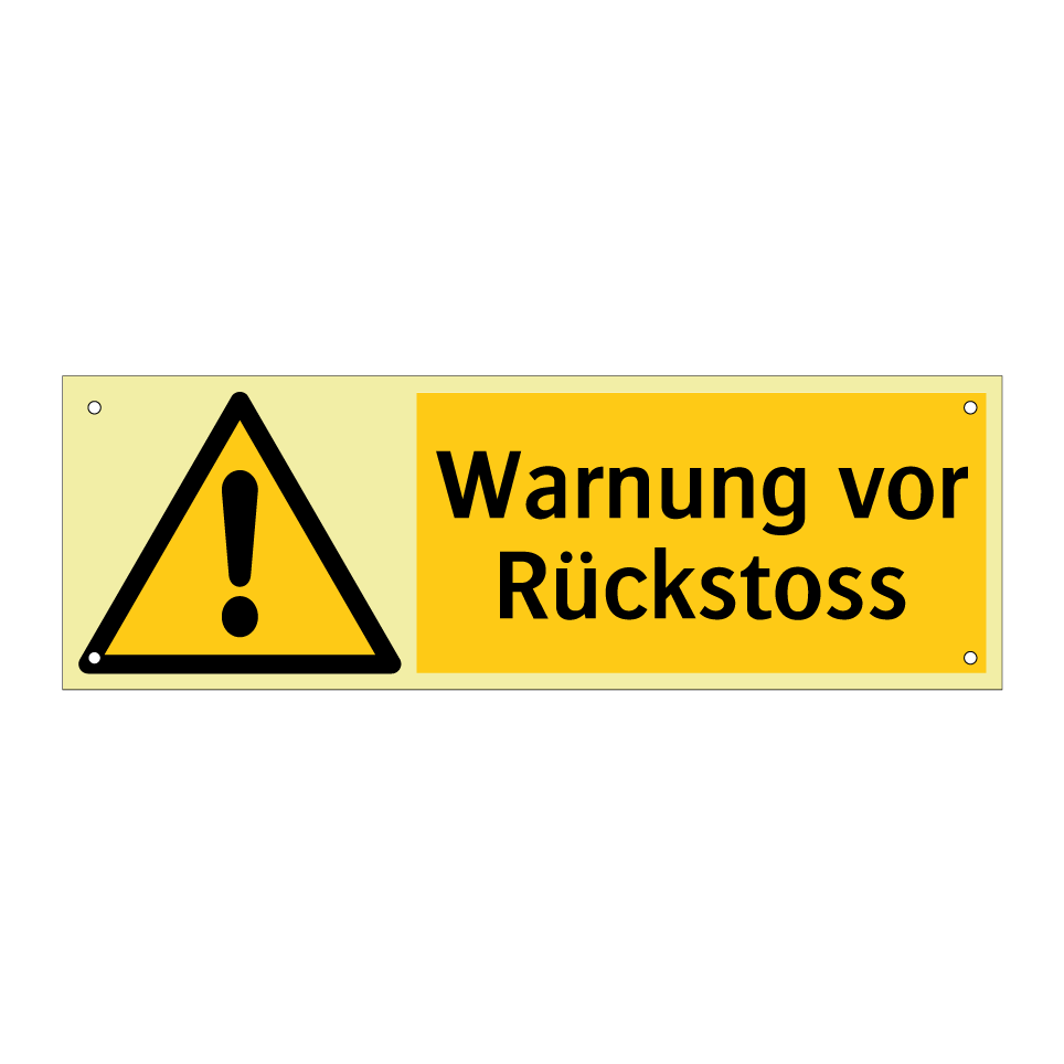 Warnung vor Rückstoss