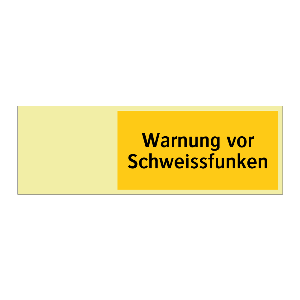 Warnung vor Schweissfunken