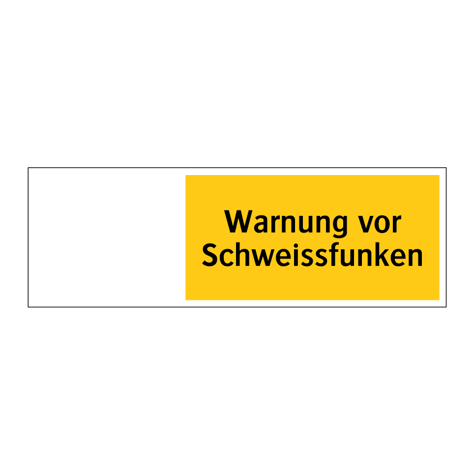 Warnung vor Schweissfunken