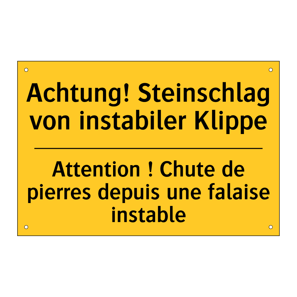 Achtung! Steinschlag von instabiler  /.../ - Attention ! Chute de pierres depuis  /.../