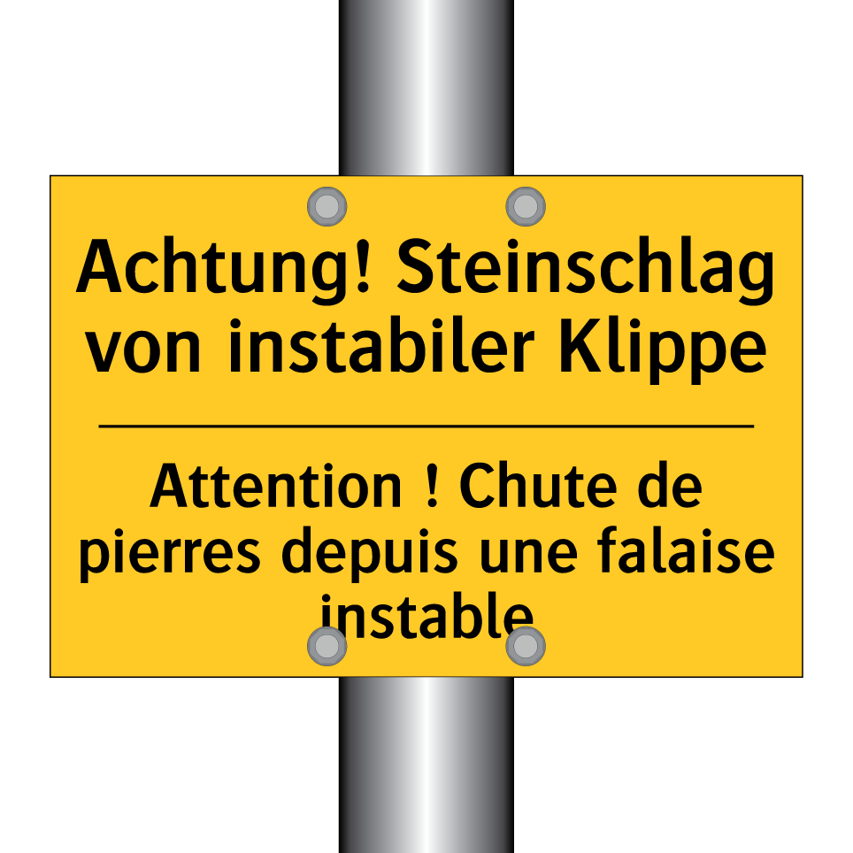 Achtung! Steinschlag von instabiler  /.../ - Attention ! Chute de pierres depuis  /.../