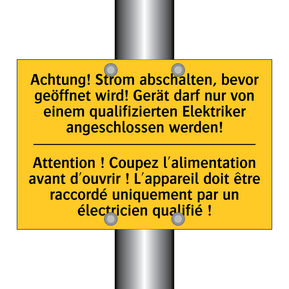 Achtung! Strom abschalten, bevor  /.../ - Attention ! Coupez l'alimentation  /.../