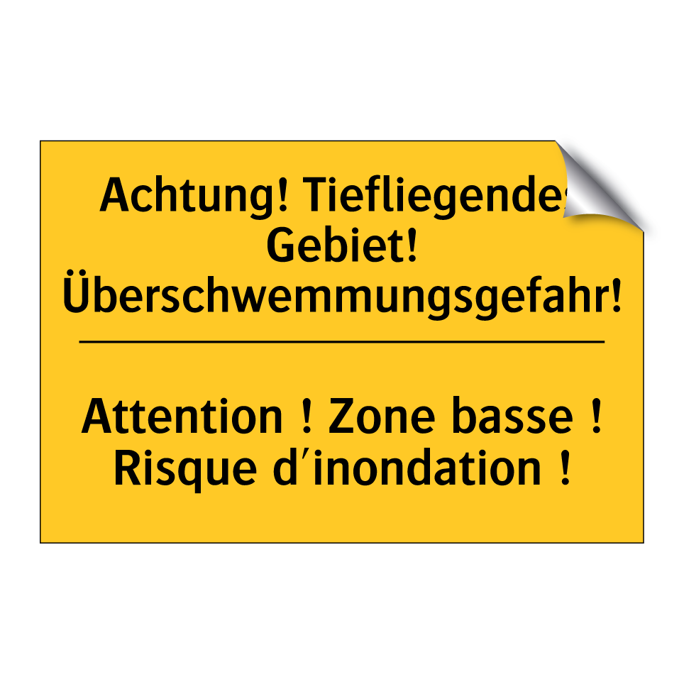 Achtung! Tiefliegendes Gebiet!  /.../ - Attention ! Zone basse ! Risque  /.../