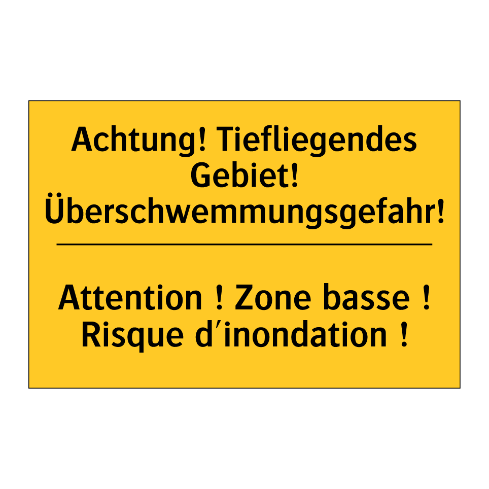 Achtung! Tiefliegendes Gebiet!  /.../ - Attention ! Zone basse ! Risque  /.../