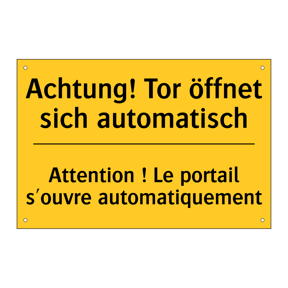 Achtung! Tor öffnet sich automatisch /.../ - Attention ! Le portail s'ouvre  /.../