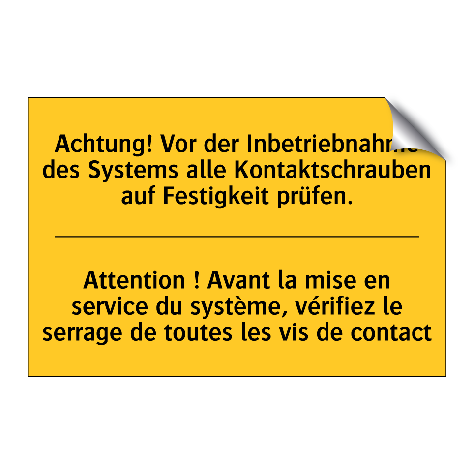 Achtung! Vor der Inbetriebnahme  /.../ - Attention ! Avant la mise en service  /.../