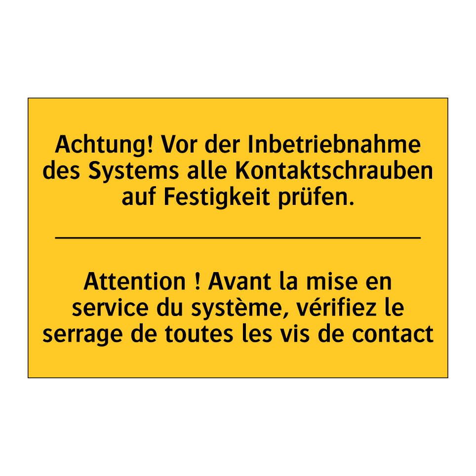 Achtung! Vor der Inbetriebnahme  /.../ - Attention ! Avant la mise en service  /.../