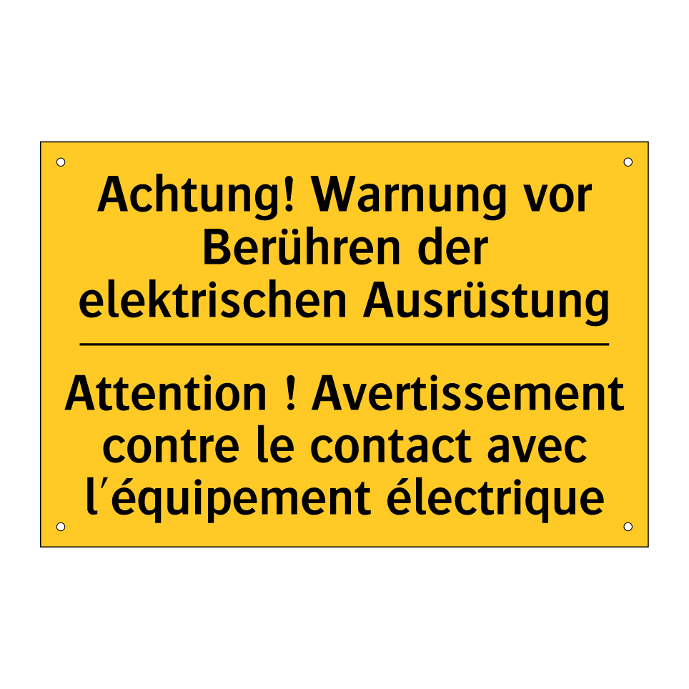 Achtung! Warnung vor Berühren  /.../ - Attention ! Avertissement contre  /.../
