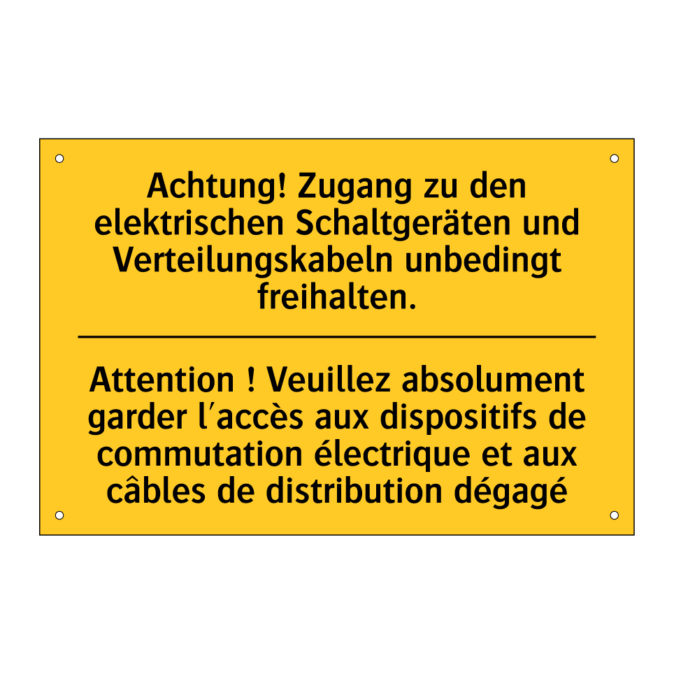 Achtung! Zugang zu den elektrischen  /.../ - Attention ! Veuillez absolument  /.../