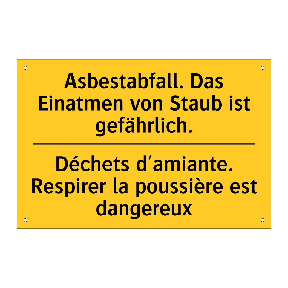 Asbestabfall. Das Einatmen von  /.../ - Déchets d'amiante. Respirer la  /.../