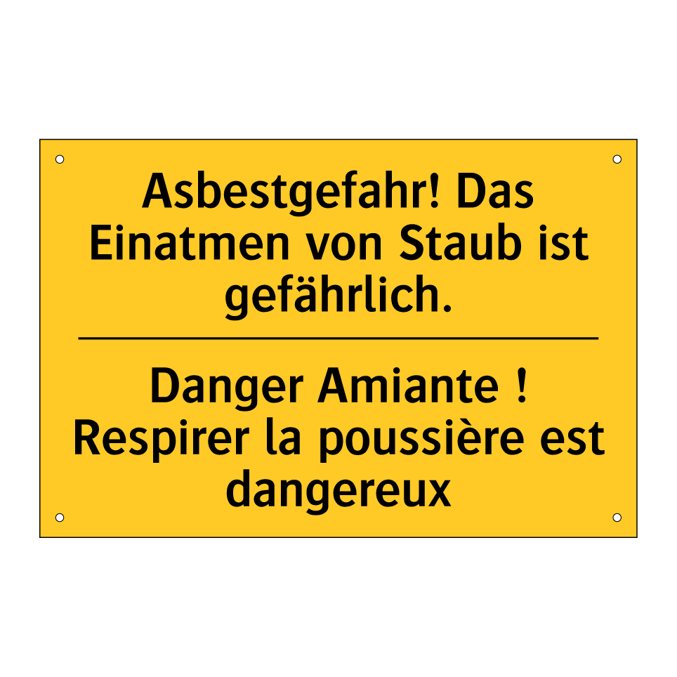 Asbestgefahr! Das Einatmen von  /.../ - Danger Amiante ! Respirer la poussière  /.../