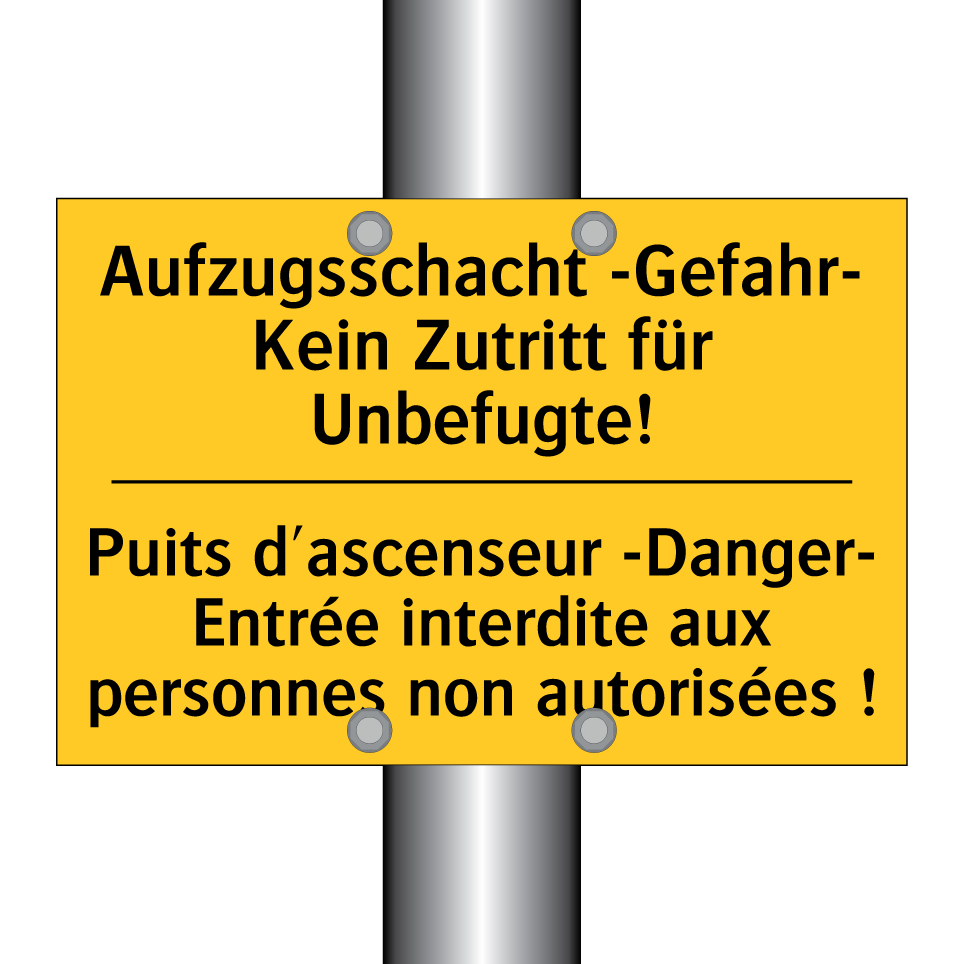 Aufzugsschacht -Gefahr- Kein Zutritt  /.../ - Puits d'ascenseur -Danger- Entrée  /.../