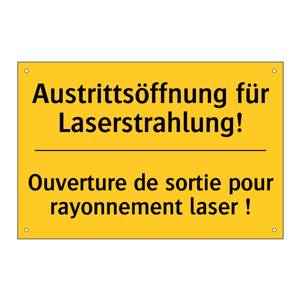 Austrittsöffnung für Laserstrahlung! /.../ - Ouverture de sortie pour rayonnement  /.../