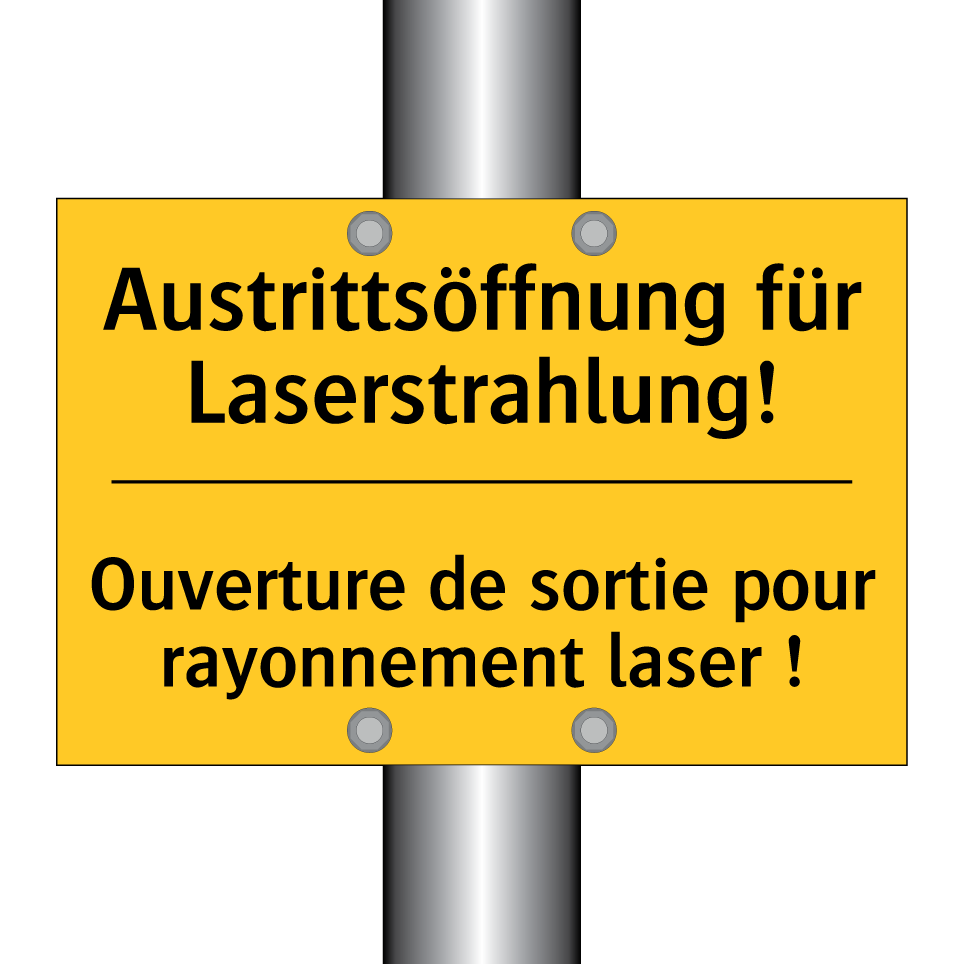 Austrittsöffnung für Laserstrahlung! /.../ - Ouverture de sortie pour rayonnement  /.../