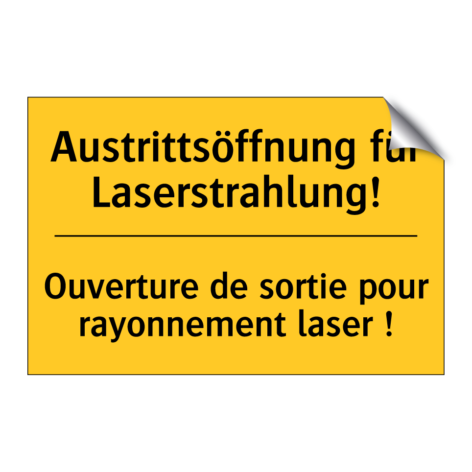 Austrittsöffnung für Laserstrahlung! /.../ - Ouverture de sortie pour rayonnement  /.../