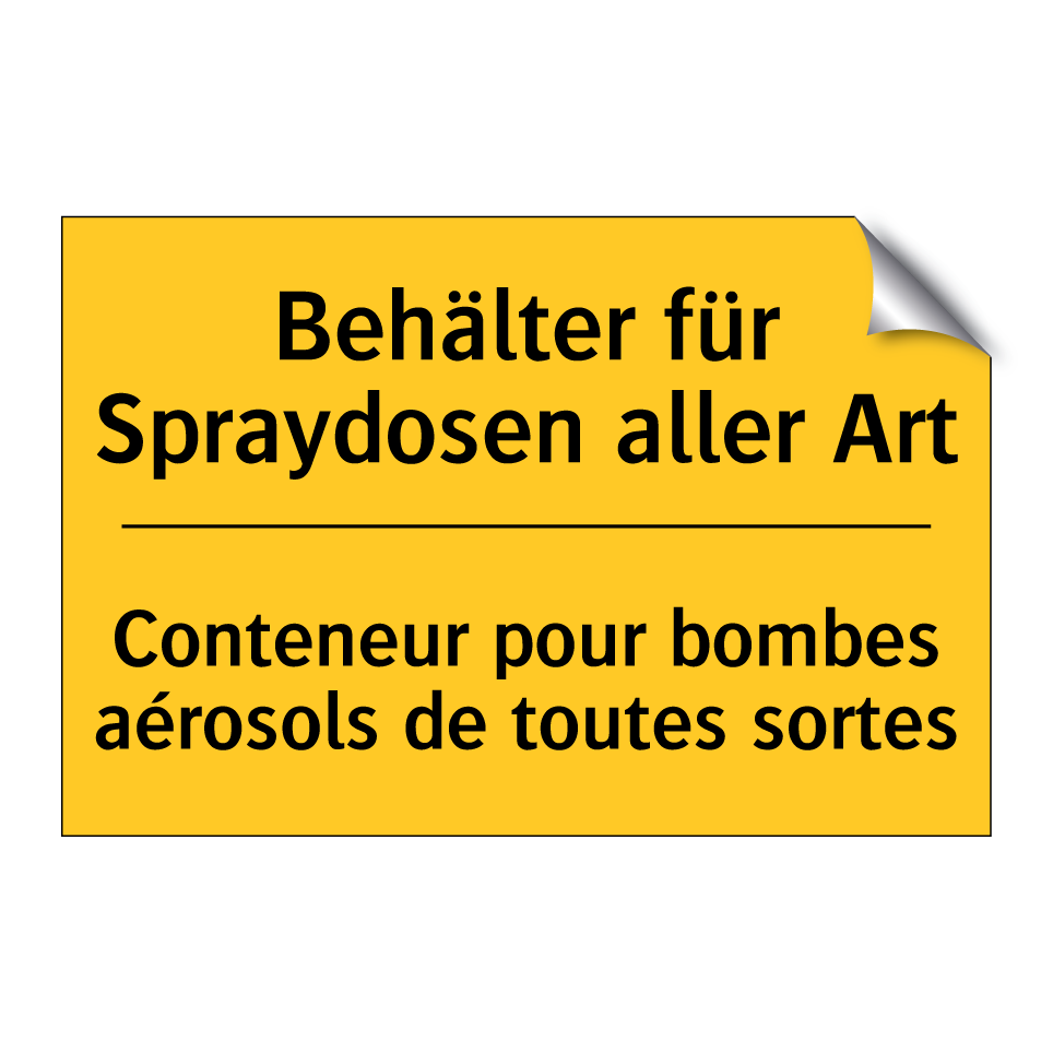 Behälter für Spraydosen aller  /.../ - Conteneur pour bombes aérosols  /.../