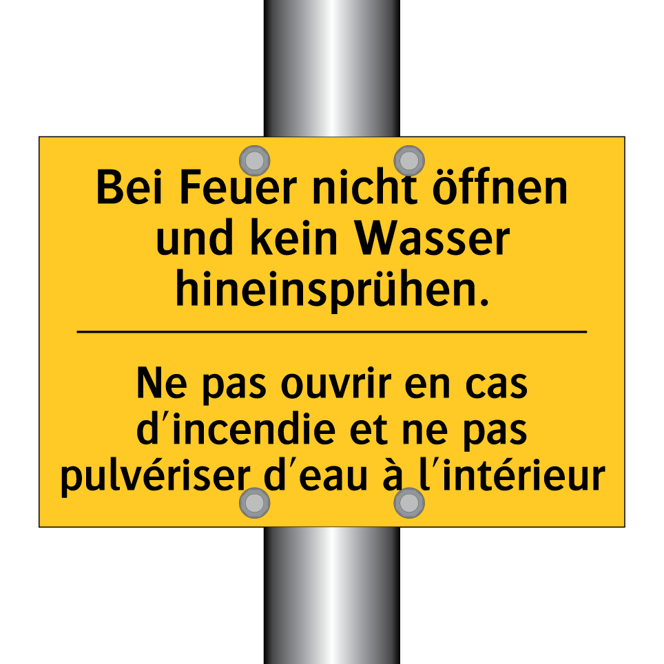 Bei Feuer nicht öffnen und kein  /.../ - Ne pas ouvrir en cas d'incendie  /.../