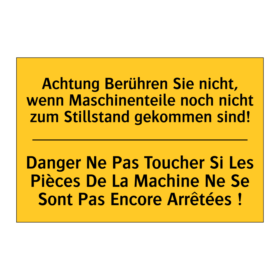 Achtung Berühren Sie nicht, wenn  /.../ - Danger Ne Pas Toucher Si Les Pièces  /.../