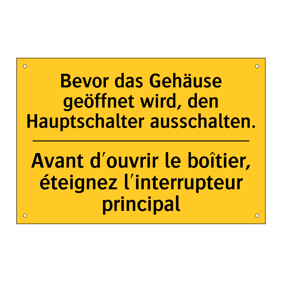 Bevor das Gehäuse geöffnet wird,  /.../ - Avant d'ouvrir le boîtier, éteignez  /.../