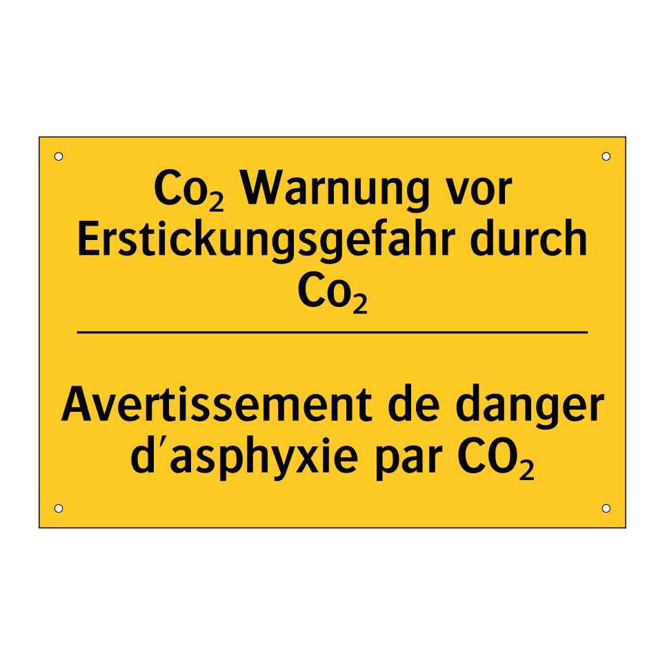 Co₂ Warnung vor Erstickungsgefahr  /.../ - Avertissement de danger d'asphyxie  /.../