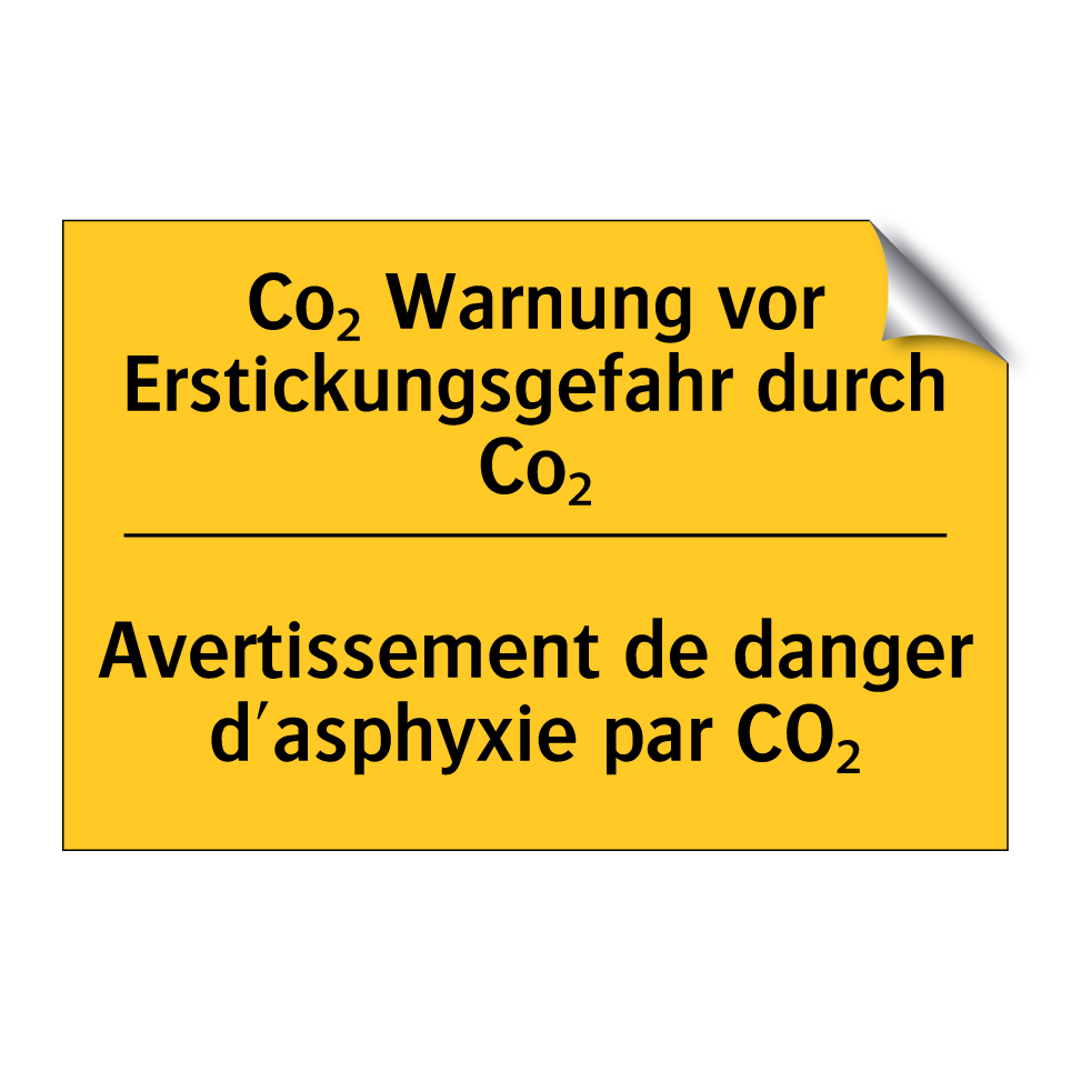 Co₂ Warnung vor Erstickungsgefahr  /.../ - Avertissement de danger d'asphyxie  /.../