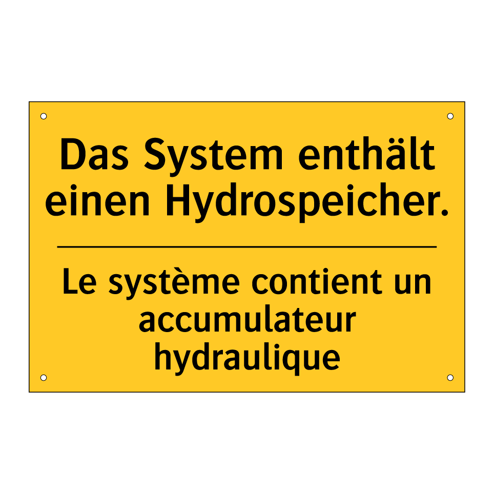 Das System enthält einen Hydrospeicher. /.../ - Le système contient un accumulateur  /.../