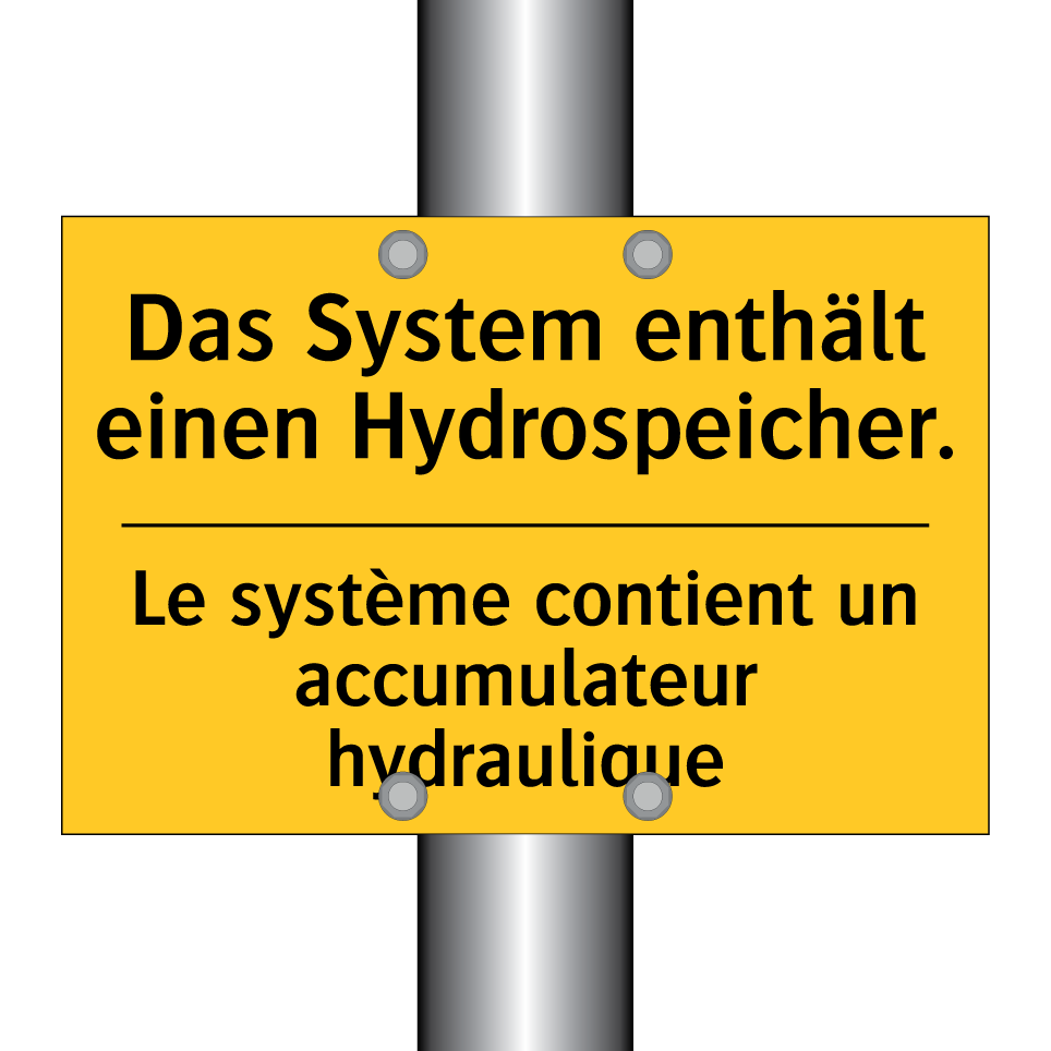 Das System enthält einen Hydrospeicher. /.../ - Le système contient un accumulateur  /.../