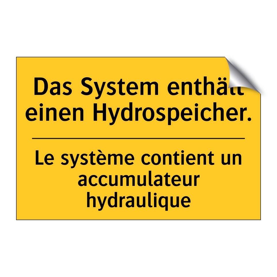 Das System enthält einen Hydrospeicher. /.../ - Le système contient un accumulateur  /.../