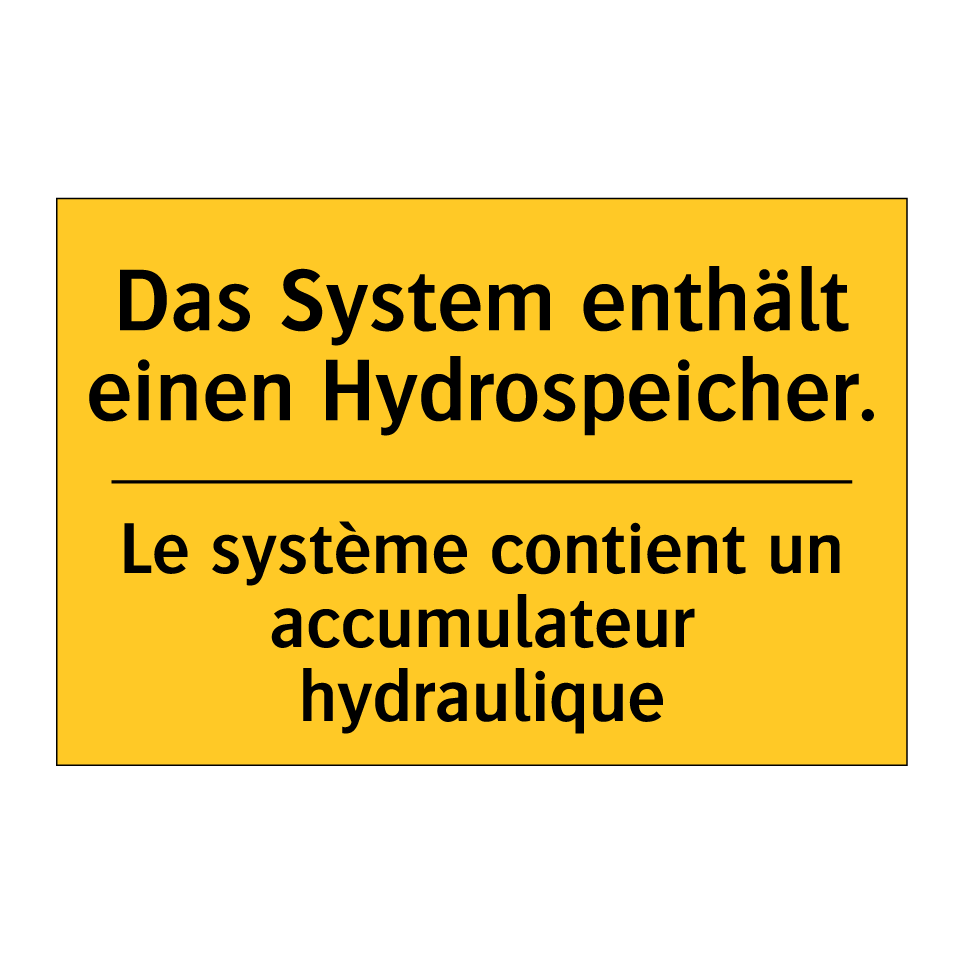 Das System enthält einen Hydrospeicher. /.../ - Le système contient un accumulateur  /.../