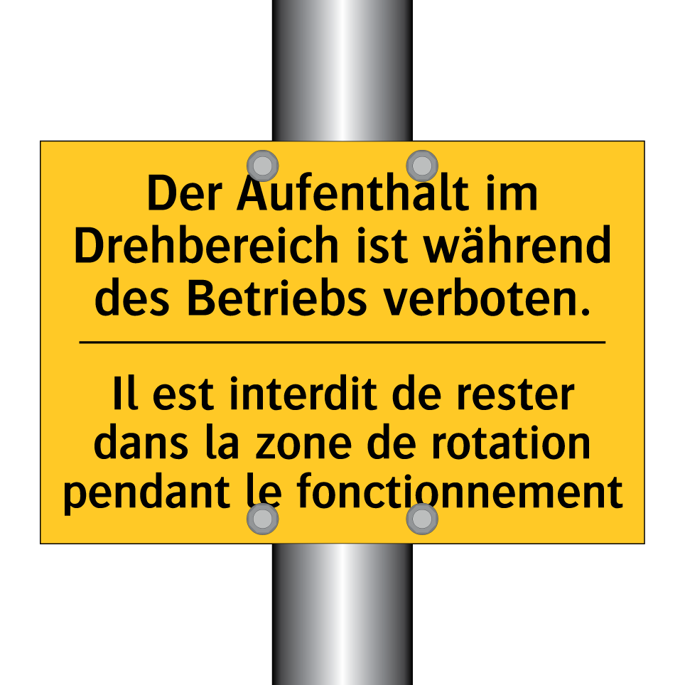 Der Aufenthalt im Drehbereich  /.../ - Il est interdit de rester dans  /.../