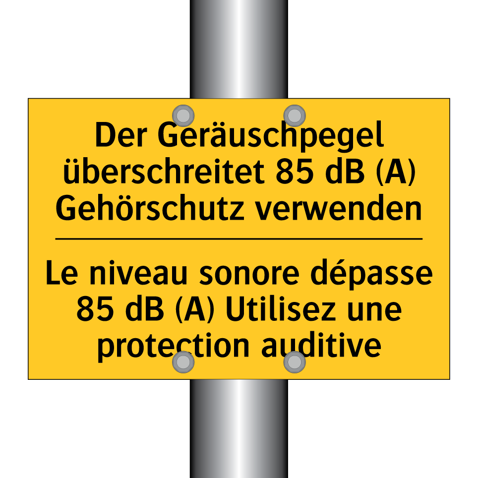 Der Geräuschpegel überschreitet  /.../ - Le niveau sonore dépasse 85 dB  /.../