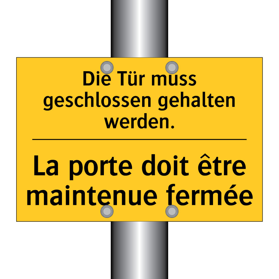 Die Tür muss geschlossen gehalten  /.../ - La porte doit être maintenue fermée /.../