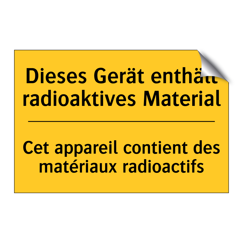 Dieses Gerät enthält radioaktives  /.../ - Cet appareil contient des matériaux  /.../