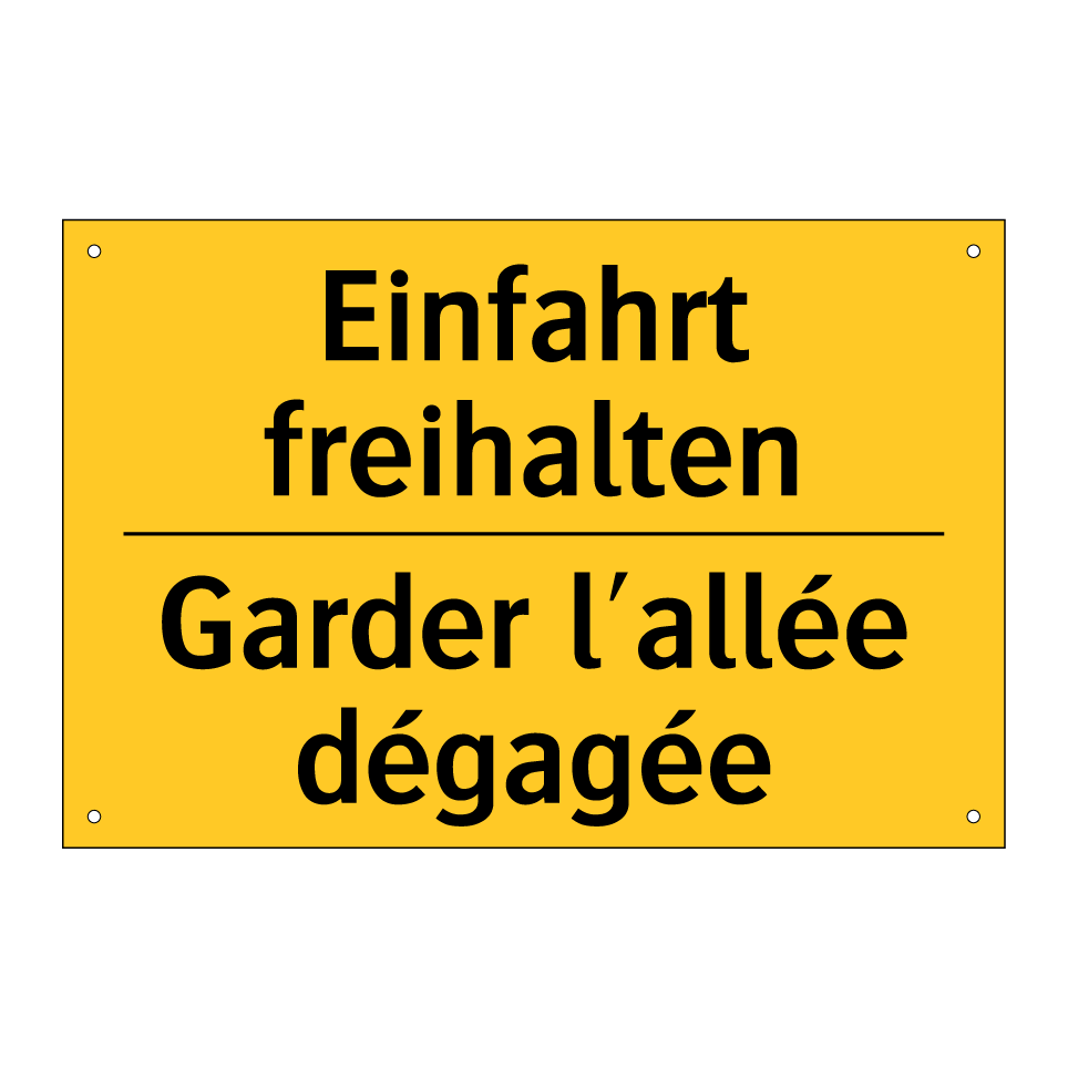 Einfahrt freihalten - Garder l'allée dégagée