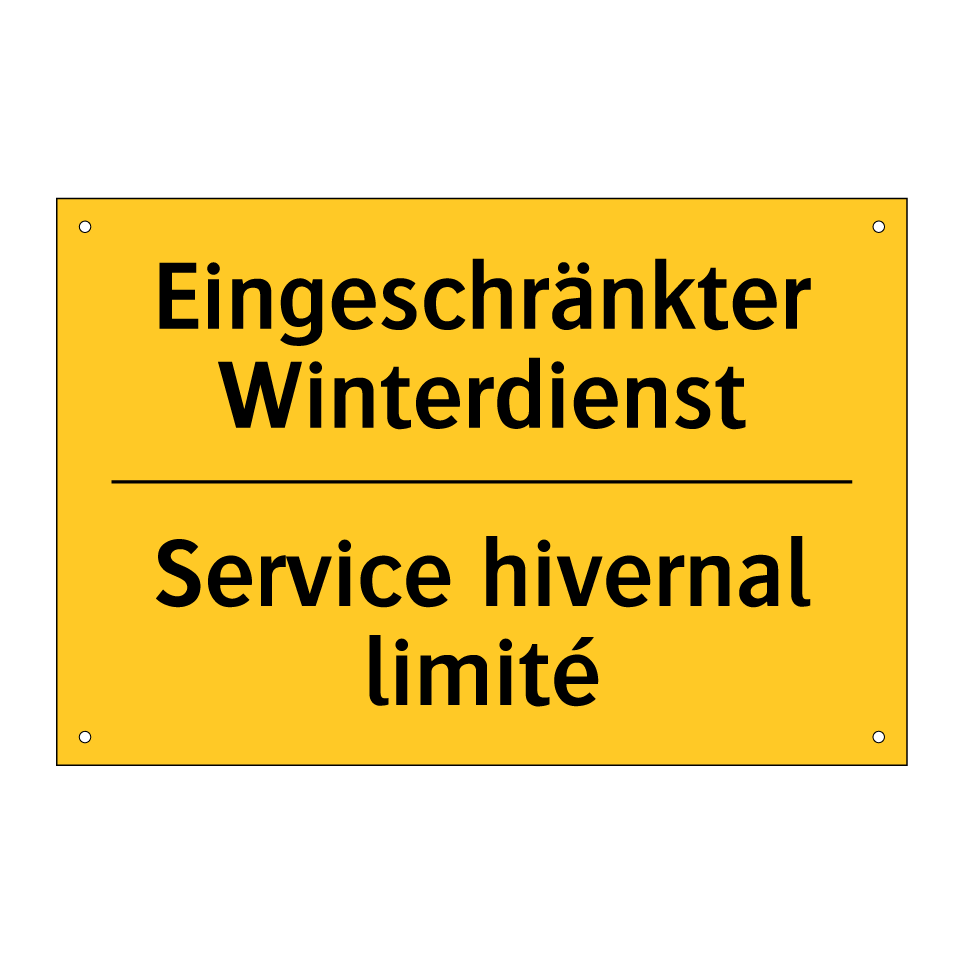 Eingeschränkter Winterdienst - Service hivernal limité