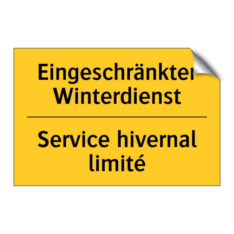 Eingeschränkter Winterdienst - Service hivernal limité