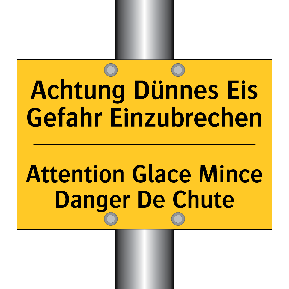 Achtung Dünnes Eis Gefahr Einzubrechen /.../ - Attention Glace Mince Danger De  /.../