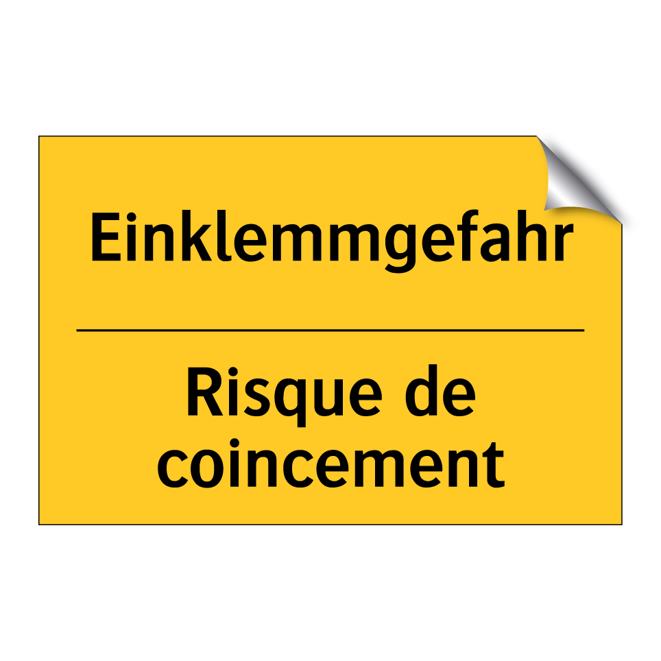 Einklemmgefahr - Risque de coincement