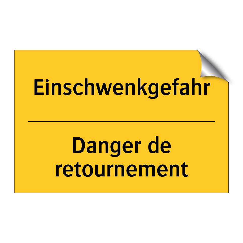 Einschwenkgefahr - Danger de retournement