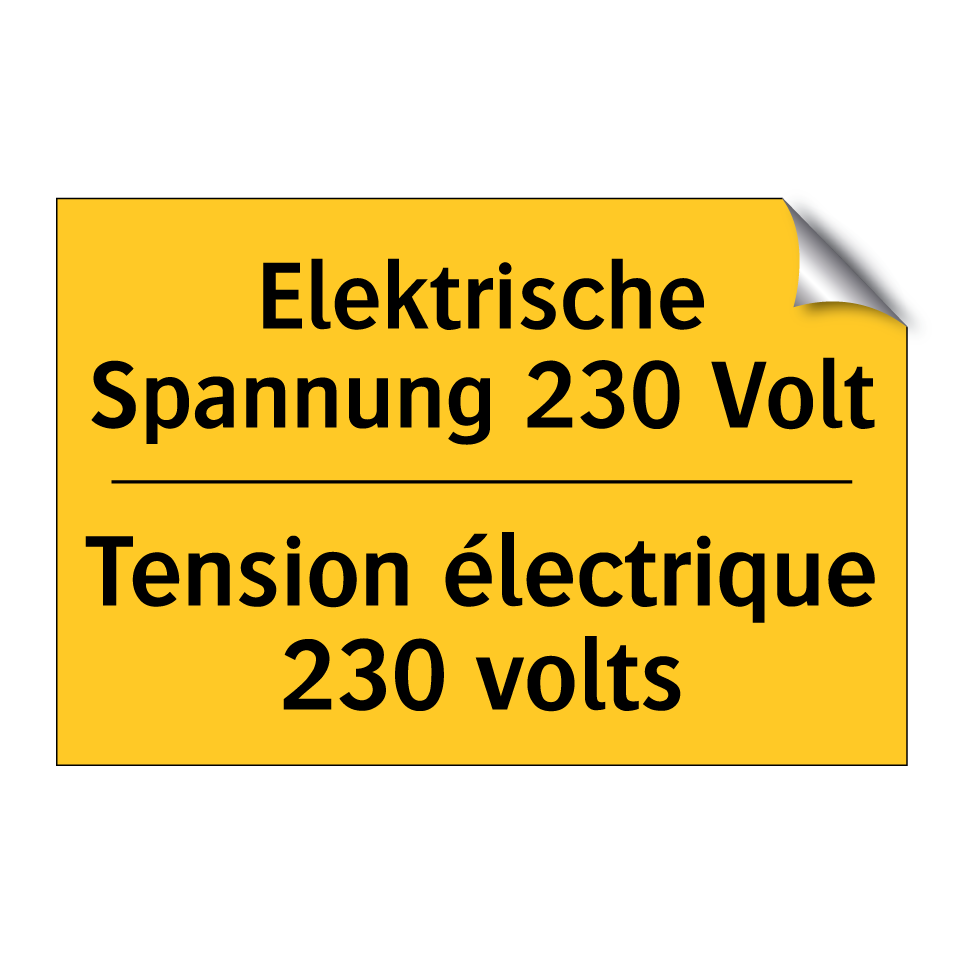 Elektrische Spannung 230 Volt - Tension électrique 230 volts