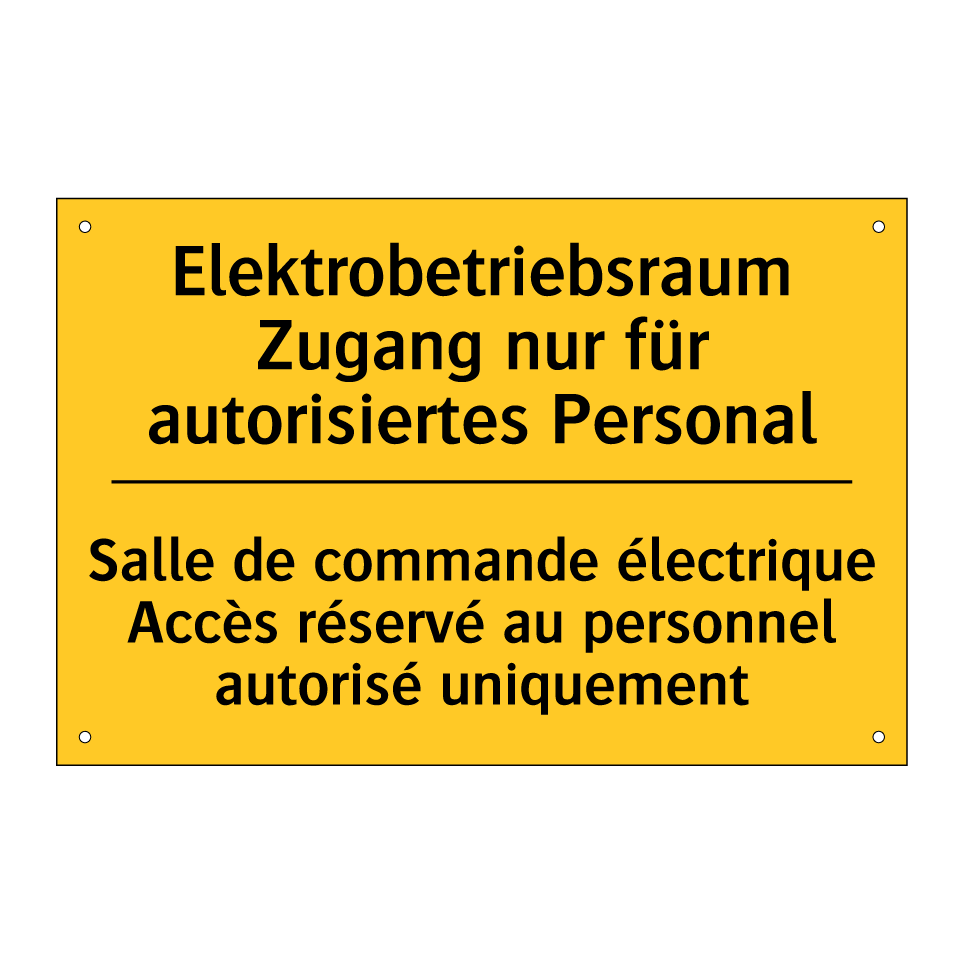 Elektrobetriebsraum Zugang nur  /.../ - Salle de commande électrique Accès  /.../