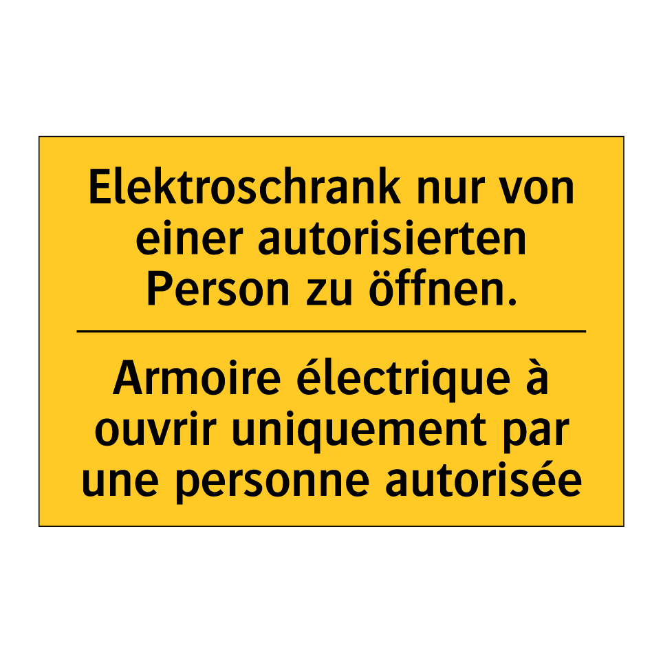 Elektroschrank nur von einer autorisierten  /.../ - Armoire électrique à ouvrir uniquement  /.../