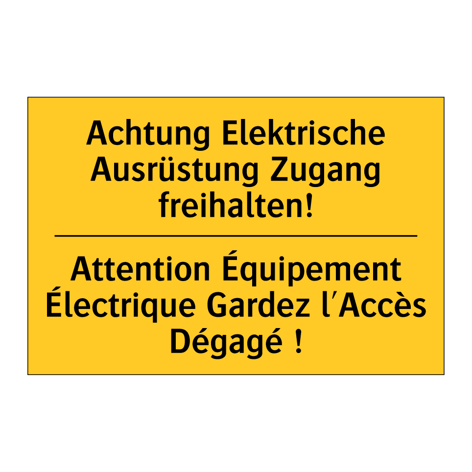 Achtung Elektrische Ausrüstung  /.../ - Attention Équipement Électrique  /.../