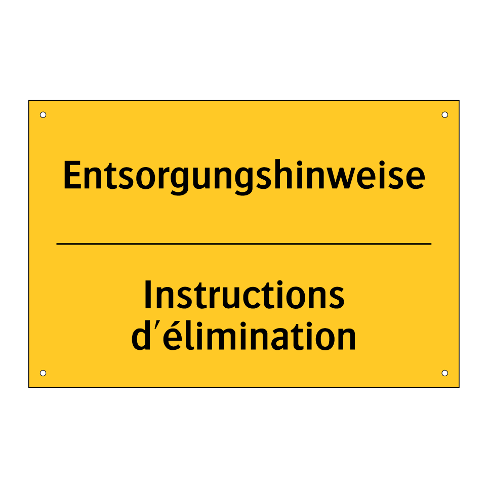 Entsorgungshinweise - Instructions d'élimination