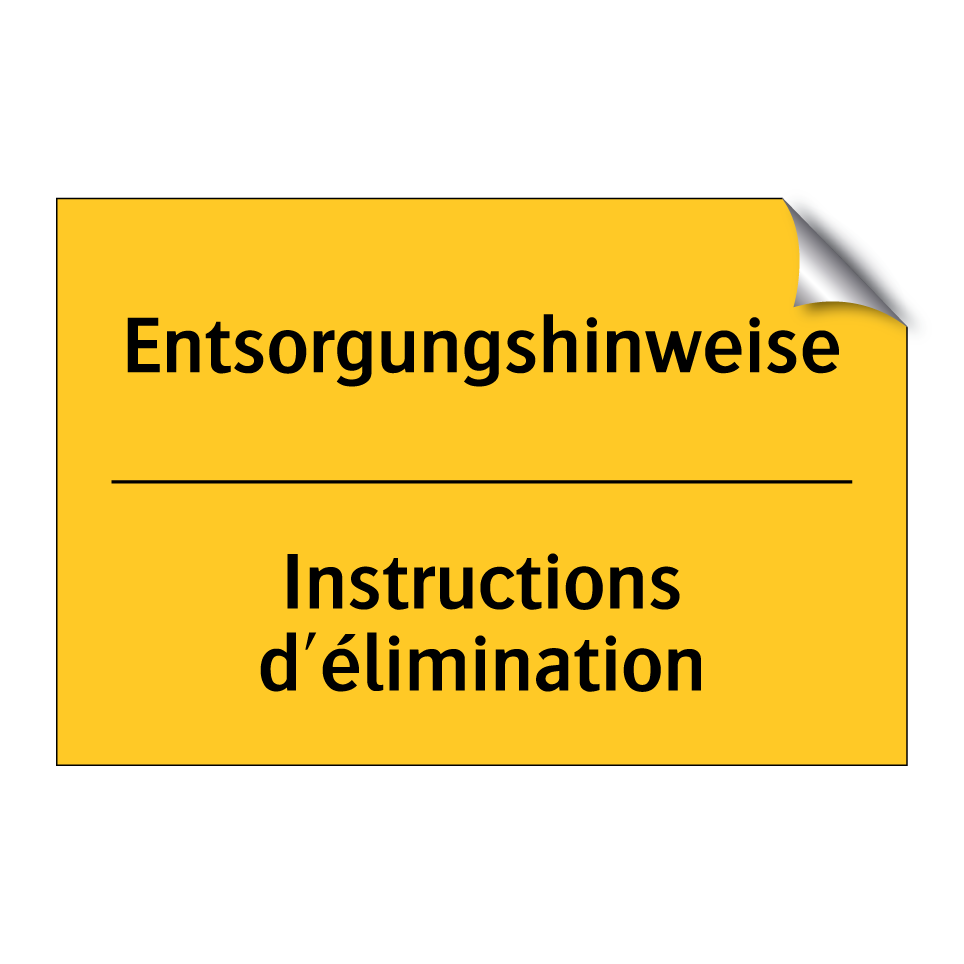 Entsorgungshinweise - Instructions d'élimination