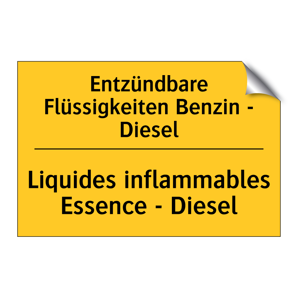 Entzündbare Flüssigkeiten Benzin  /.../ - Liquides inflammables Essence  /.../