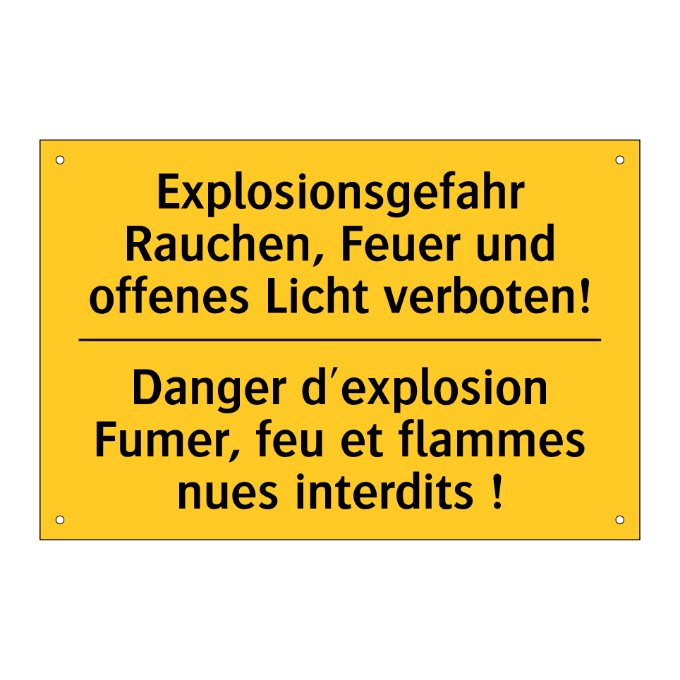 Explosionsgefahr Rauchen, Feuer  /.../ - Danger d'explosion Fumer, feu  /.../