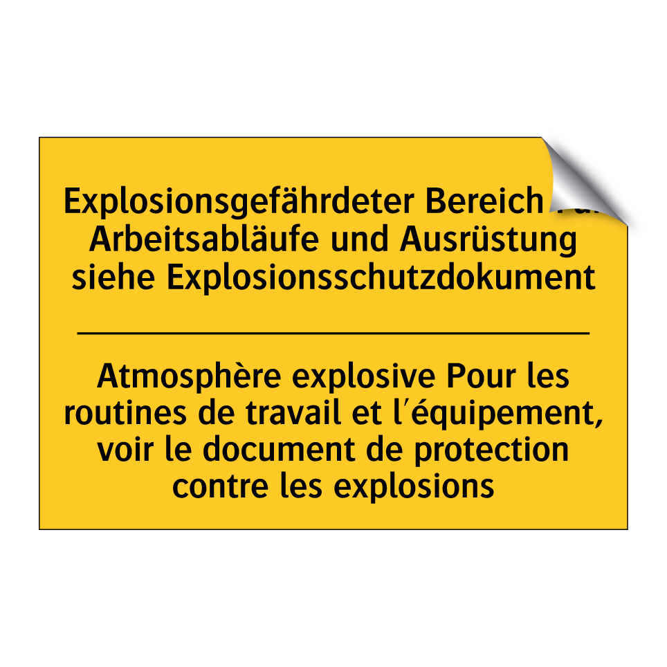 Explosionsgefährdeter Bereich  /.../ - Atmosphère explosive Pour les  /.../